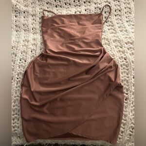Sleek Champagne Pink Slip Dress